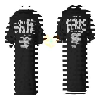 Oak Flag Heart Of Ensign Of Maine Emblem Hometown Pride & T-Shirt | Mazezy