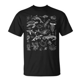 Ocean Wildlife Tattoo Sea Animals 80S 90S Retro Vintage T-Shirt - Thegiftio UK