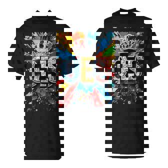 Oes Crown Queen Diamond Watercolor Drip Paint Colorful T-Shirt - Monsterry