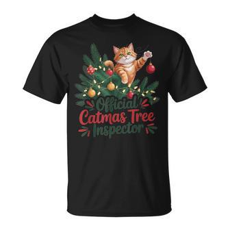 Official Catmas Tree Inspector Christmas Cat Shirt T-Shirt | Mazezy