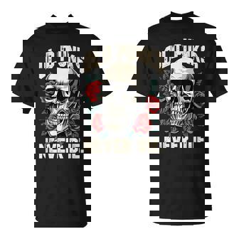 Old Punks Never Die Punk Rocker Bikerkull T-Shirt - Cadeauxyz