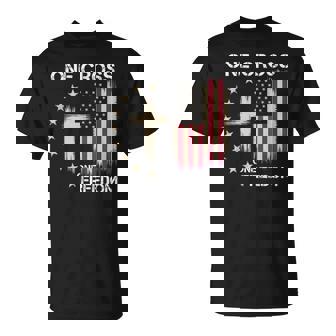 One Cross One Freedom Patriotic Cross T-Shirt | Mazezy