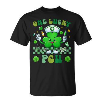 One Lucky Pcu St Patrick’S Day Progressive Care Nurse T-Shirt - Thegiftio