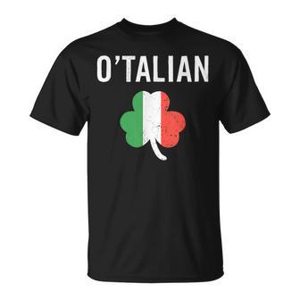 O'talian Italian Irish St Patrick's Day Italy Flag T-Shirt | Mazezy