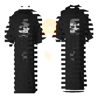 Otter Peeking In Pocket Animal Lover Men Women Kids T-Shirt | Mazezy