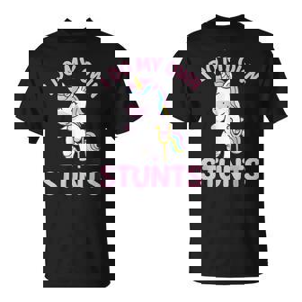 I Do My Own Stunts Girls Broken Leg Get Well Injury Unicorn T-Shirt - Monsterry