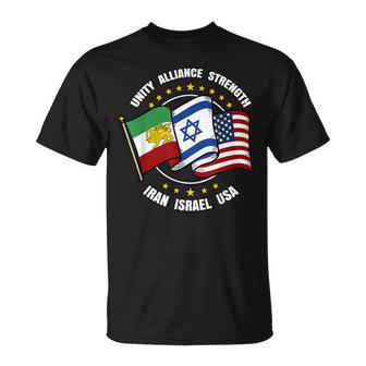 Pahlavi Monarchy Iran Israel Usa Alliance Strength T-Shirt | Mazezy