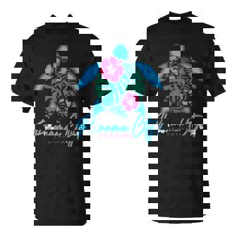 Panama City Florida Sea Turtle Hibiscus Tropical Vacation T-Shirt | Mazezy
