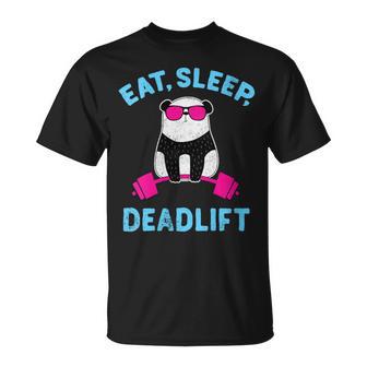 Panda Deadlift Camisa Entrenamiento Halterofilia Culturismo Cuello Camiseta unisex - Regaloses
