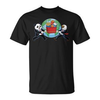 Panda Vs Eagle Battle US China Trade War Economy Joke T-Shirt | Mazezy