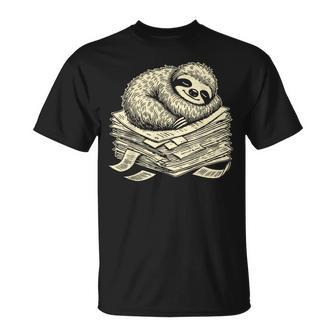 Papier Humoristique Paresseux Pour Enseignant Étudiant Amoureux Des Paresseux T-Shirt - Cadeauxyz