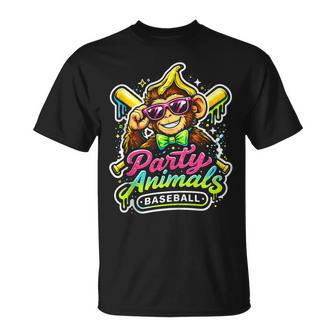 Party Animals Baseball Jersey Monkey Vibrant Slime T-Shirt - Monsterry