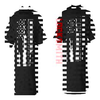 Patriotic Locksmith Lock Pickers Locksmithing USA Flag T-Shirt | Mazezy