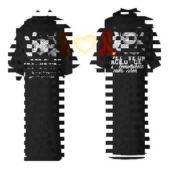 Peace Love Cure 白血病 意識啓発 男性 女性 子供 白血病 Tシャツ - Kawaiitshirt