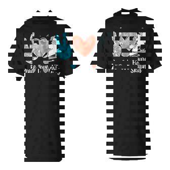 Peace Love Figure Skating Figure Skater T-Shirt | Mazezy