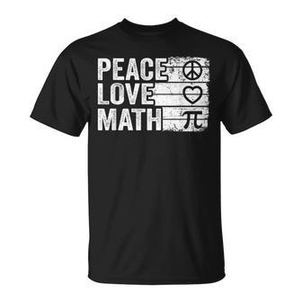 Peace Love Mathintage Math Nerd Rétro Drôle Professeur De Mathématiques T-Shirt - Cadeauxyz