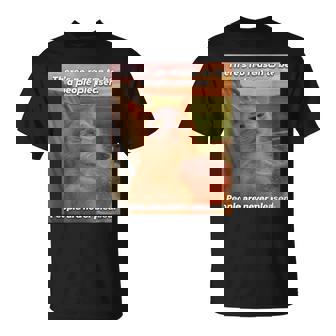 People Are Never Pleased Brainrot 猫ミーム 大学ユーモア Tシャツ - Kawaiitshirt