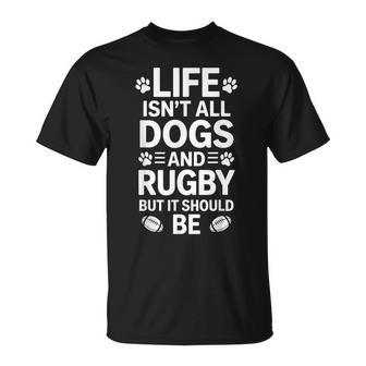 Perros Y Rugby Divertido Rugby Camiseta unisex - Regaloses