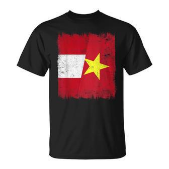 Peru Vietnam Half Flag Peruvian Vietnamese History T-Shirt | Mazezy