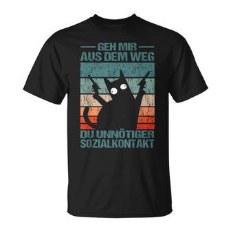 Pew Pew Katze Geh Mir Aus Dem Weg Du Unnötigerozialkontakt T-Shirt - Geschenkecke