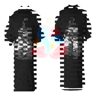 Philippines Flag Boxing Gloves Boxer Filipino Patriotism T-Shirt | Mazezy