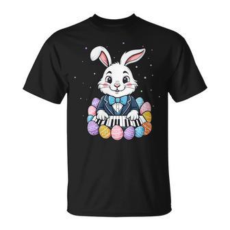 Pianiste Pianiste Pâques Lapin Oeufs Mignon Printemps T-Shirt - Cadeauxyz