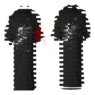 Piano Santa Christmas Graphic Player Pianist T-Shirt | Mazezy