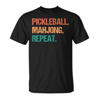 Pickleball Mahjong Repeat T-Shirt - Thegiftio UK