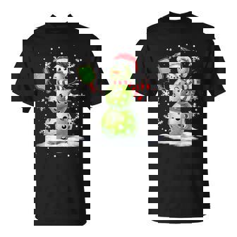 Pickleball Snowman Player Santa Hat Christmas Xmas Tank Top T-Shirt | Mazezy