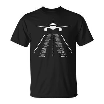 Piloten Alphabet Flugzeug Zum Fliegen Nato Alphabet T-Shirt - Geschenkecke