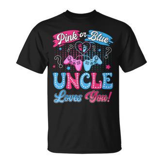 Pink Or Blue Uncle Love You Video Game Gender Reveal T-Shirt | Mazezy