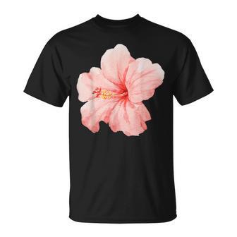 Pink Hibiscus Flower Cute Girly Summer Beach T-Shirt - Thegiftio UK