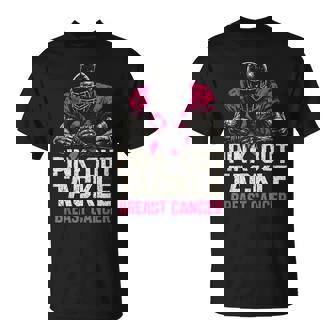 Pink Out Tackle American Football Breast Cancer Awareness T-Shirt | Mazezy