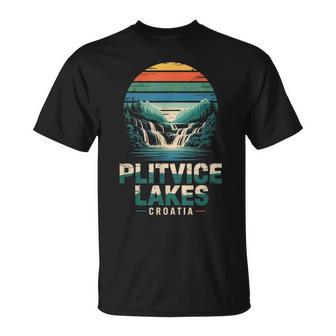 Plitvice Lakes Croatia Vintage Sunset T-Shirt | Mazezy