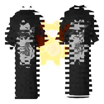 Pomeranian Wearing Sunglasses Playing Sitar Dog Tank Top T-Shirt | Mazezy