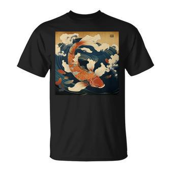 Pour Amoureux Des Poissons Carpes Koi Dans Une Grandeague Graphique Koi Manche Longue T-Shirt - Cadeauxyz