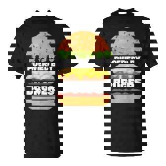 Powered By Burgers Hamburger Cheeseburger Fast Food Foodie Tank Top T-Shirt | Mazezy