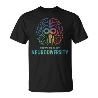 Powered By Neurodiversity Brain Autism Adhd Awareness T-Shirt - Thegiftio
