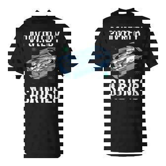 Powered By Sardines Love Sardine Fish Lover T-Shirt | Mazezy