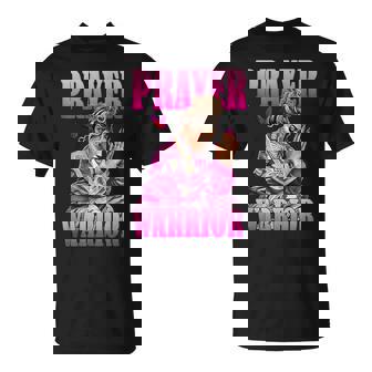 Prayer Warrior God Jesus Christian Pink Camo Girl Tank Top T-Shirt | Mazezy