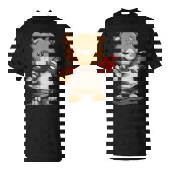 Pretty Cartoon Teddy Bear Costume With American Football T-Shirt | Mazezy