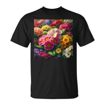 Primevères Printanières Colorées Amateurs De Fleurs Amoureux De La Nature T-Shirt - Cadeauxyz
