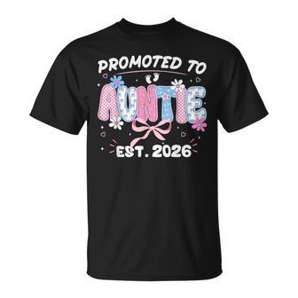 Promoted To Auntie Est 2026 New Aunt Pregnancy Announcement T-Shirt | Seseable UK