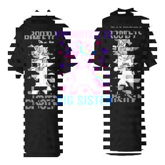 Promoted To Big Sister Girls Dabbing Unicorn Older Sister Tank Top T-Shirt | Mazezy