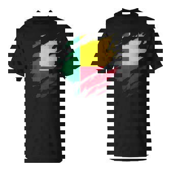 Proud Beninese Shirts Torn Ripped Benin Flag T-Shirt | Mazezy
