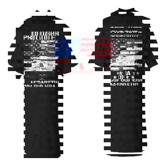 Proud Daughter Of A US Coast Guard Veteran Flag USA American T-Shirt | Mazezy