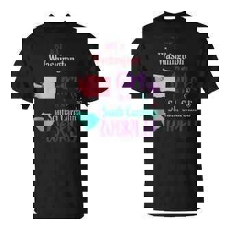 Proud Girl Just a Washington Girl In a South Carolina World Tank Top T-Shirt | Mazezy