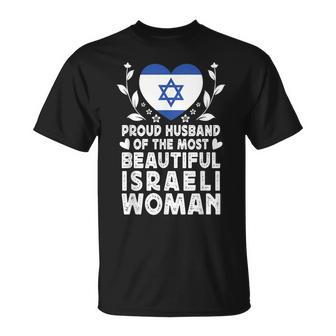 Proud Husband Of Beautiful Israeli Wife Israel Flag T-Shirt | Mazezy