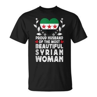 Proud Husband Of Beautiful Syrian Wife Syria Flag Tank Top T-Shirt | Mazezy