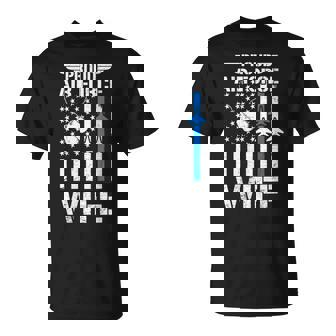 Proud US Air Force Wife USAF Veteran Flag American T-Shirt | Mazezy